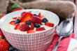 Semolina Pudding in a bowl with berries