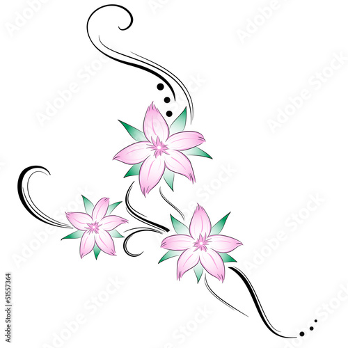 Vector: fiori di ciliegio stilizzati tatuaggio fiori di ciliegio stilizzati tatuaggio