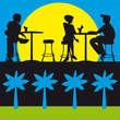 bar, restaurant, terrasse, café, personnage, silhouette,