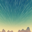 Star trails and far rocks