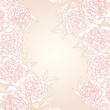 Vector greeting card with peonies.
