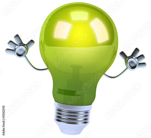 Illustration: Green light bulb Green light bulb