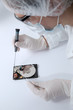 Technical surgeon working on hard drive - data recovery
