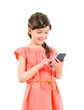 Smiling girl with mobile phone
