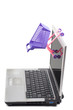 Laptop with a shopping-cart