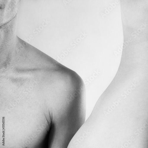 Photo: Beautiful sexy nude male and female body closeup black and white Beautiful sexy nude male and female body closeup black and white