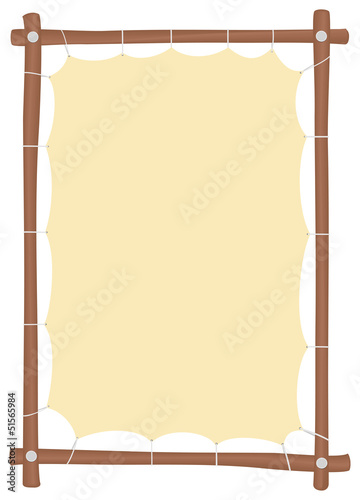 Vector: Wooden frame with a stretched yellow canvas and a place to put t Wooden frame with a stretched yellow canvas and a place to put t