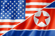 USA and North Korea flag