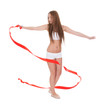 Photo: Young Woman With Red Ribbon Young Woman With Red Ribbon