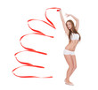 Photo: Young Woman With Red Ribbon Young Woman With Red Ribbon