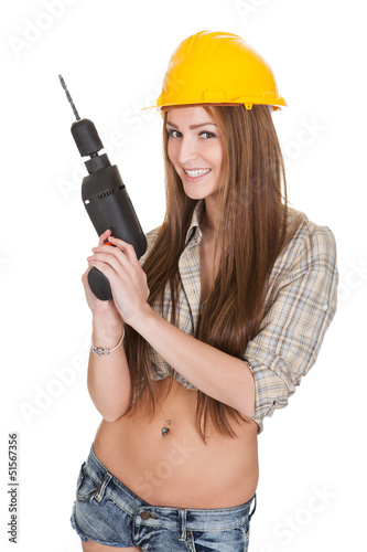 Photo: Young Attractive Female Worker Young Attractive Female Worker