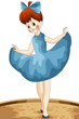 Dancing girl character cartoon style vector illustration white