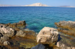 Sea coastline with eroded limestone cliffs