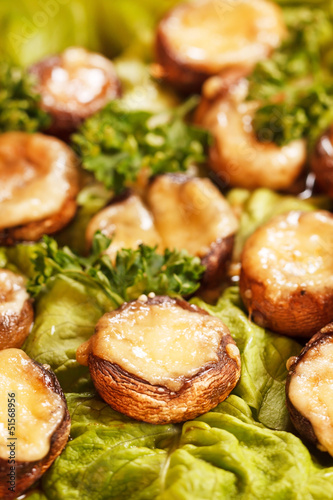 Photo: stuffed mushrooms with meat and cheese stuffed mushrooms with meat and cheese