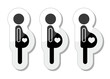 Pregnant woman - stages of bump icons set