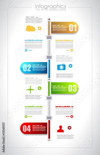 Vector: Infographic timeline design template with paper tags Infographic timeline design template with paper tags
