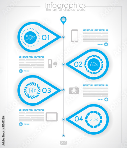 Vector: Infographic timeline design template with paper tags Infographic timeline design template with paper tags