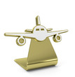 Illustration: "Plane" Golden Icon "Plane" Golden Icon