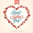 VIntage Happy Mothers's Day Typographical Background With Hearts