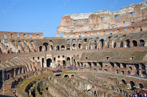 Photo: Tourists inside Colosseum Tourists inside Colosseum