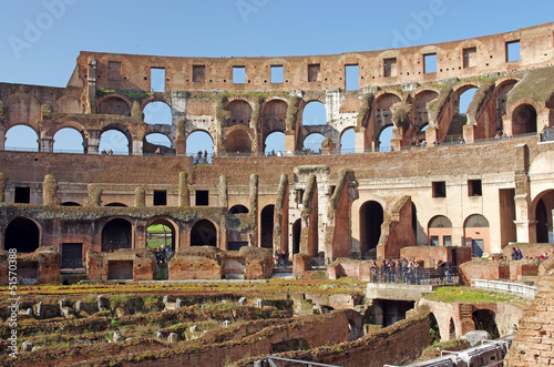 Photo: Tourists inside Colosseum Tourists inside Colosseum