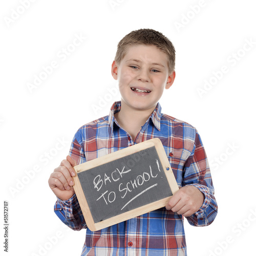 Photo: cute boy holding slate cute boy holding slate