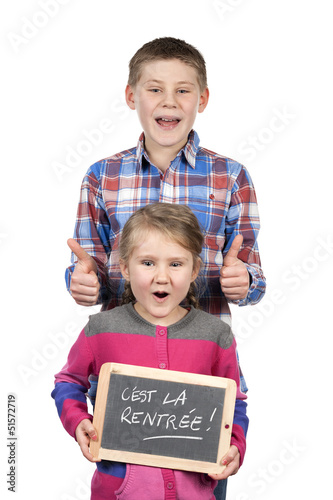 Photo: children holding slate children holding slate