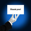 Photo : holding thank you card holding thank you card