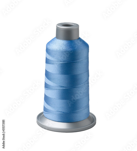 Photo: Bobbin of blue thread Bobbin of blue thread