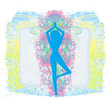woman in a traditional yoga pose vector illustration