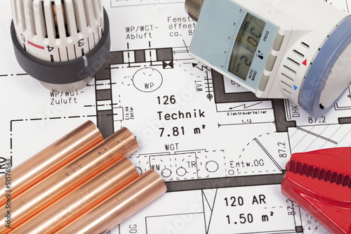 Photo: Planung der Heizungsanlage eines Hauses Planung der Heizungsanlage eines Hauses