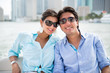 Romantic couple in a yacht