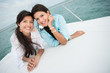Female friends on a yacht