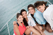 Group of friends in a boat