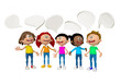 Illustration: 3D people talking 3D people talking