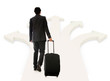 Business man picking next destination