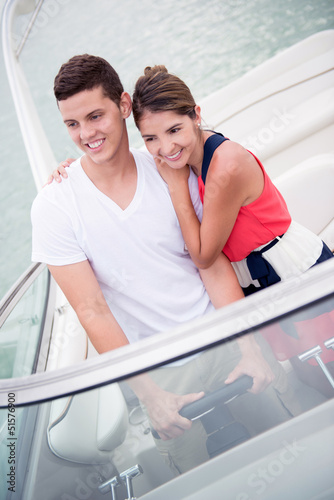 Photo: Happy couple on a yacht Happy couple on a yacht