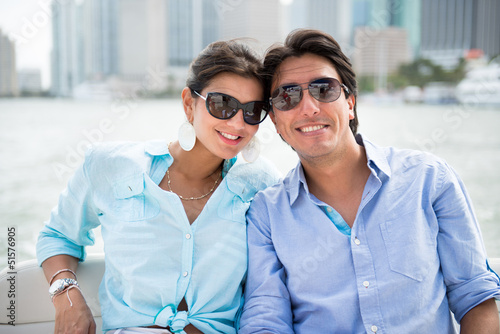 Photo: Romantic couple in a yacht Romantic couple in a yacht
