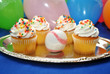 Photo: Four Cupcakes with a Baseball Four Cupcakes with a Baseball
