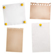 collection note paper  isolated on white