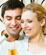 Cheerful couple with champagne