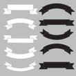 Old ribbon banner ,black and white.