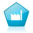 industry blue pentagon web glossy icon
