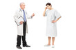 Full length portrait of a mature health specialist talking to a