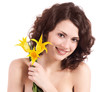 Photo: Beautiful woman portrait with flowers Beautiful woman portrait with flowers