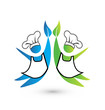 Cookers teamwork icon logo vector