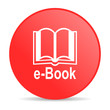 e-book red circle web glossy icon