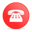 phone red circle web glossy icon
