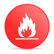 flames red circle web glossy icon