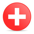 emergency red circle web glossy icon